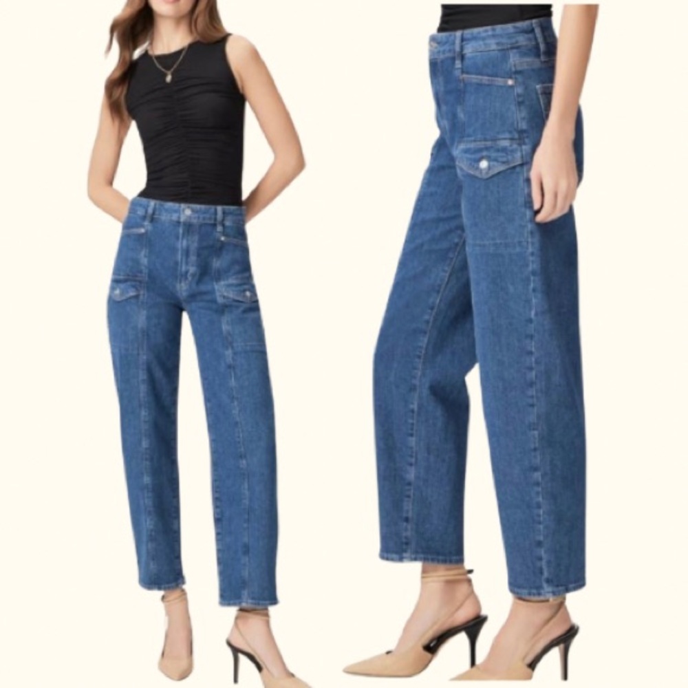 PAIGE Alexis Cargo Straight Leg Jeans NWT